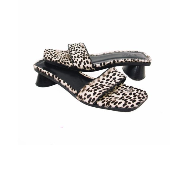 by FAR Sonia cheetah print pony hair mules - Picture 1 of 4